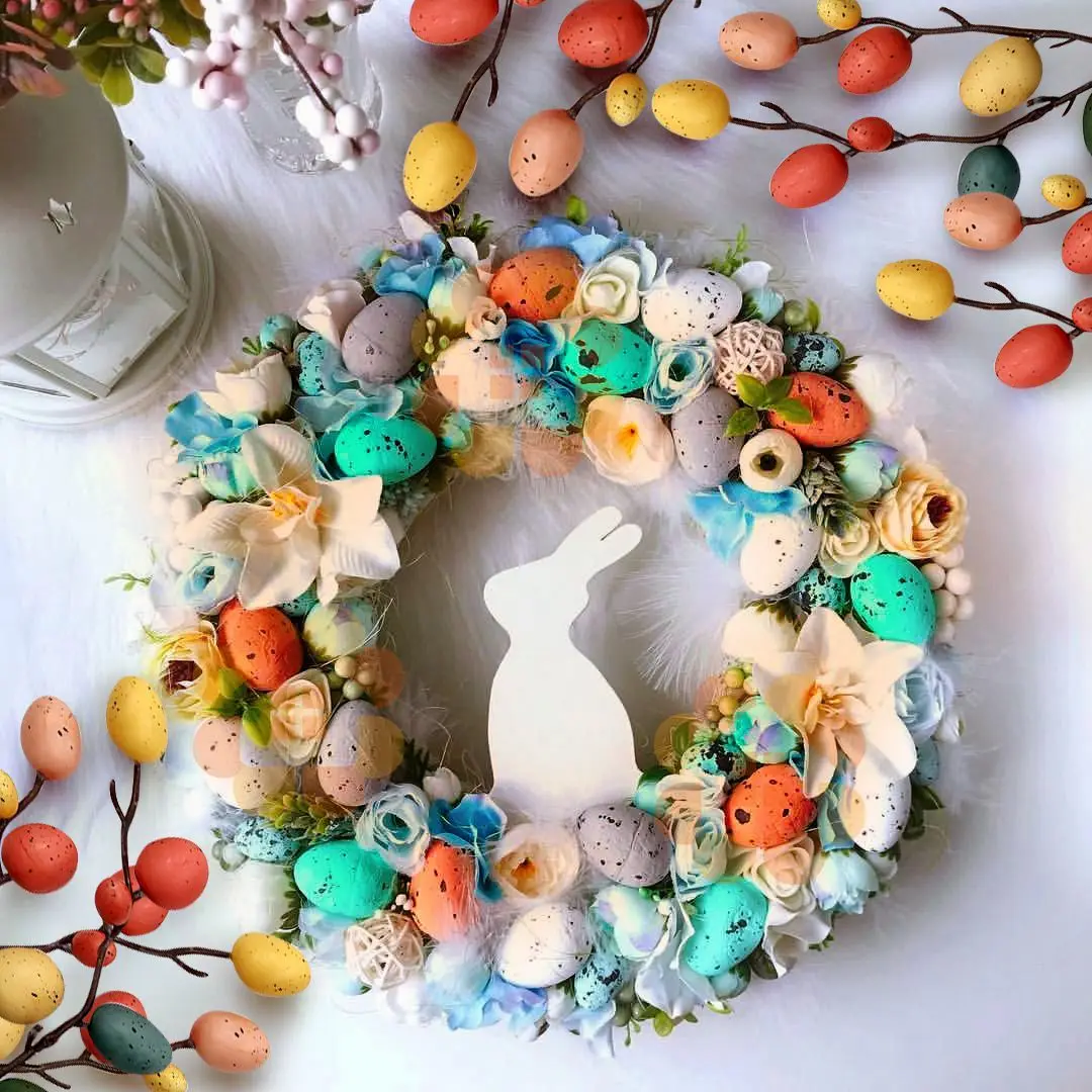 1pack2SizesEasterFoamEggsColorfulArtificialBirdEggsForEaster