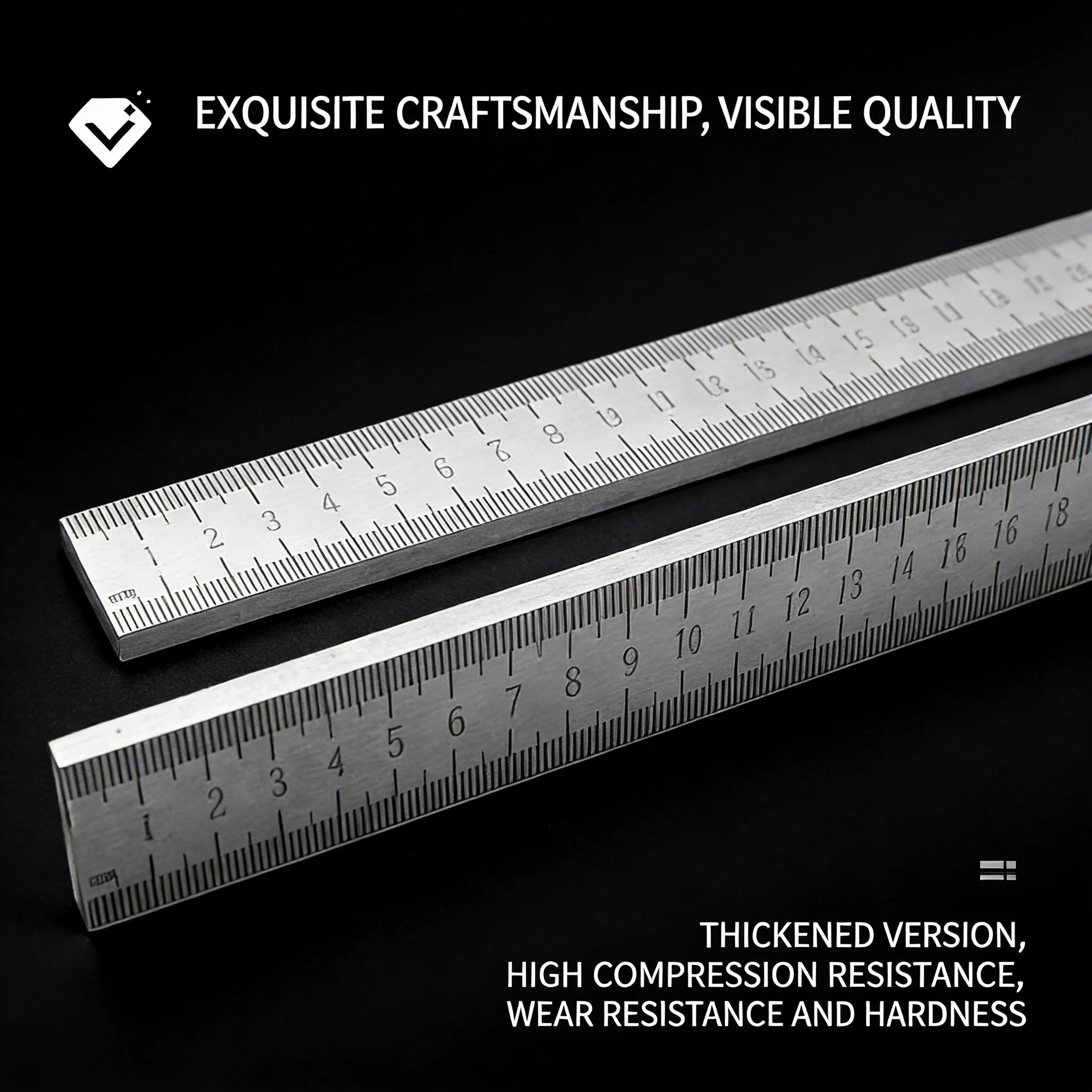 3mm 롱콴 퀀칭 스테인리스 스틸 자 - 두꺼운 측정 도구 및 다용도 자동차 안전 장치