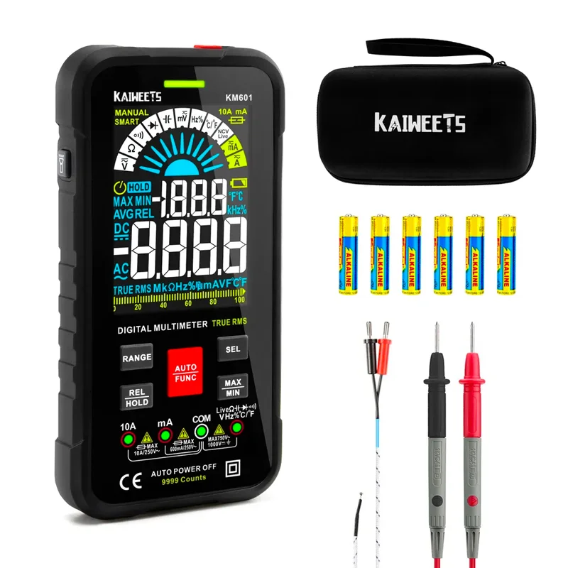 Kaiweets Km601 Multimetro Digitale Dc Ac Voltmetro Ohm Volt Amp Tester Di Continuità Test Diodo Multimetro Tester Di Tensione
