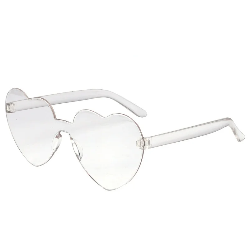 2022 Women Fashion Colors Polarized Heart Shape Tinted Party Sungl Girls Vintage UV400 Colors Rimless Female Sun_voghion.com
