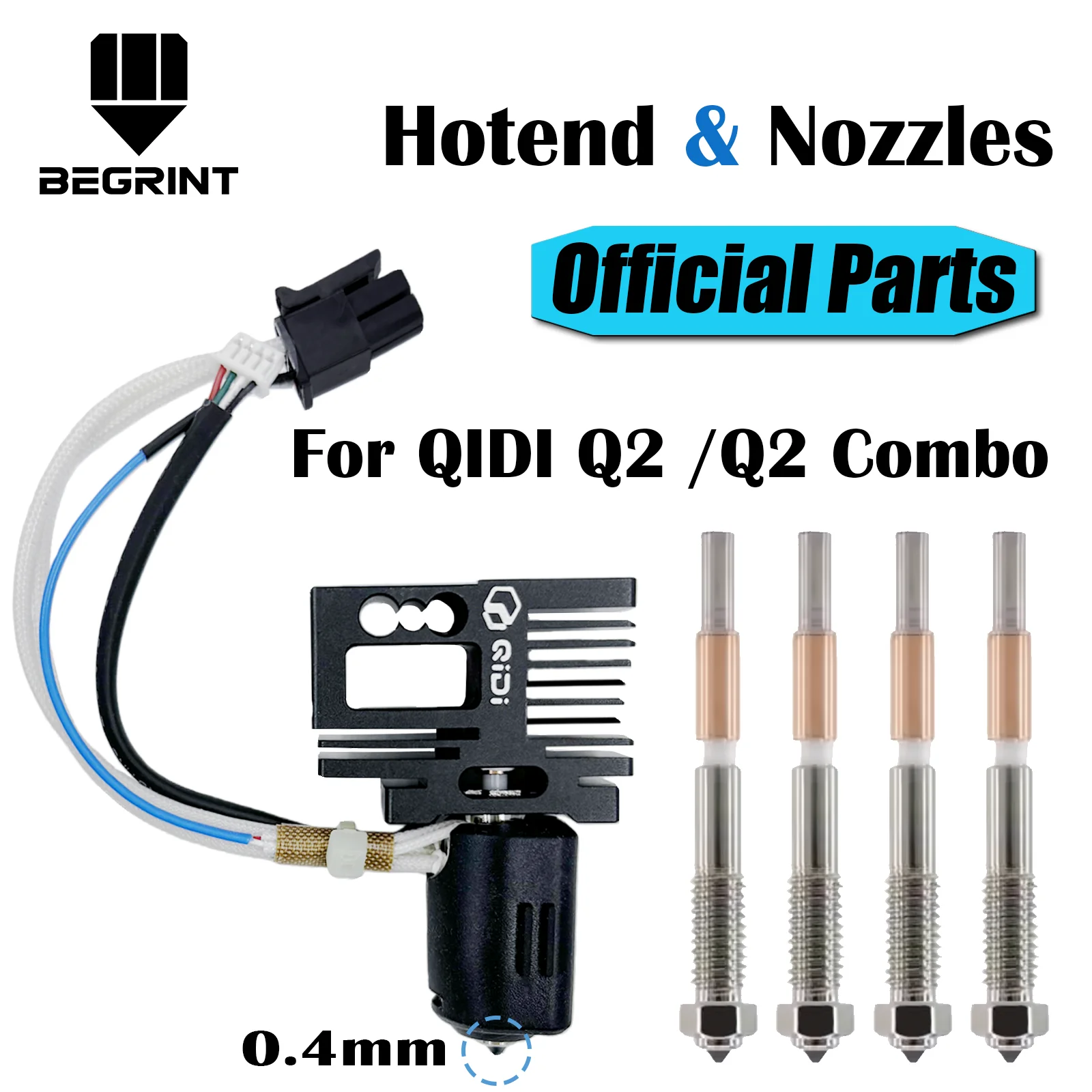 Original Hotend Für QIDI Q2 Q2 Combo 3D Drucker Bimetall Schnell ersatz düse 0,2/0,4/0,6/0,8mm Für QIDI Q2 Hotend teile
