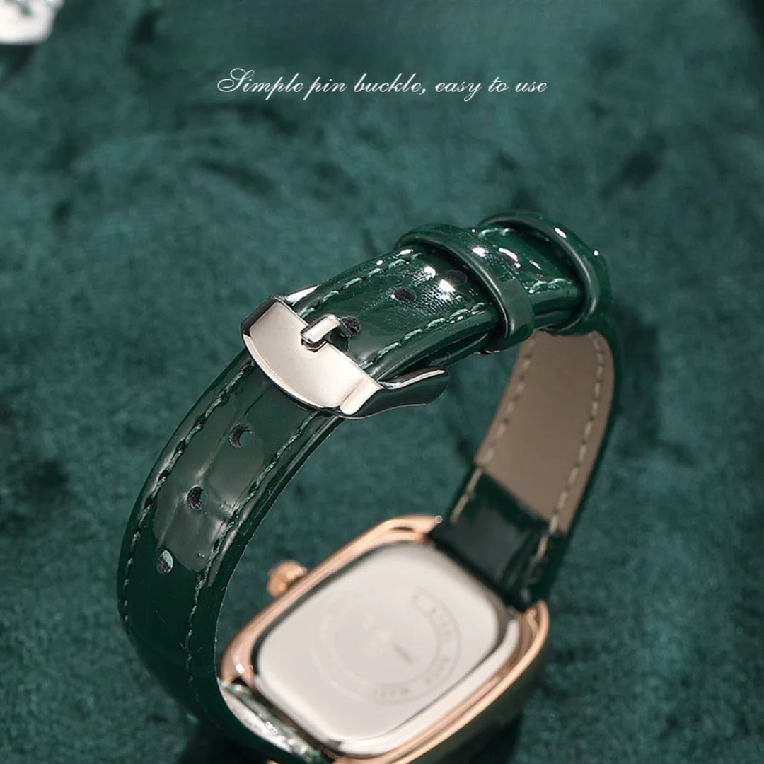 Ladies Watches Small Wrist Leather Strap Watch Fashion Diamond Watch Roman Numeral Battery Watches Temperament Versatile Watch 4