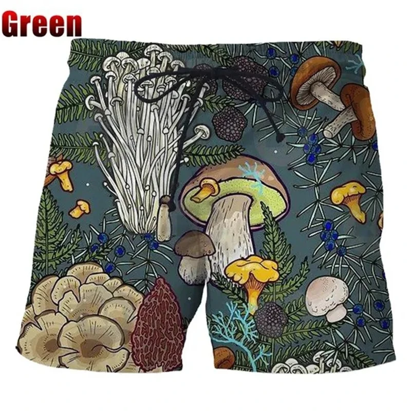Bermuda Mushroom Men Beach Shorts Outdoor Short Pants Streetwear Hawaiian Swim Trunks Y2k Board Shorts Fitness Quick Dry Shorts 2
