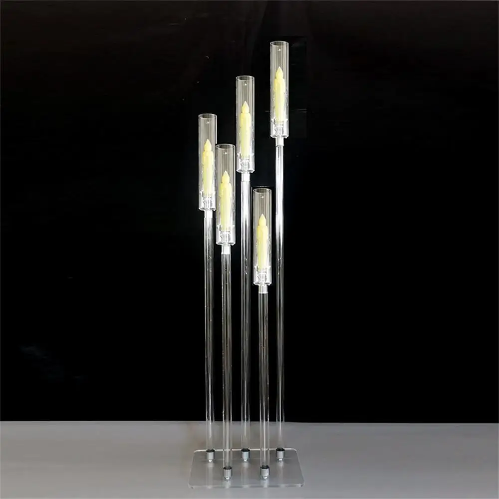 

5sets Acrylic crystal candelabra wedding centerpieces clear candle holder wedding ceremony event party decoration