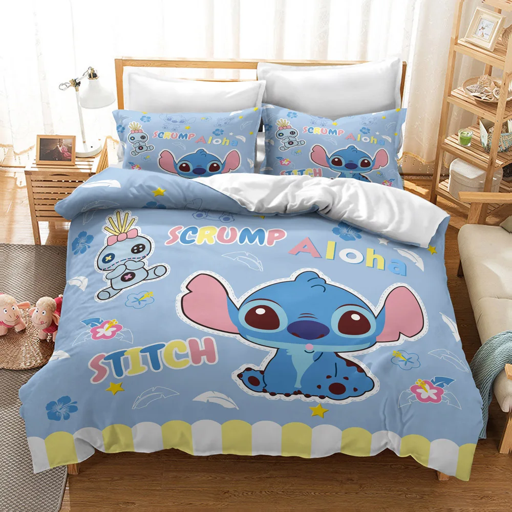 

Pillowcases Disney Stitch Bedding Sets Set Children Duvet Cover Cartoon Bedding Sets Bedspread Coverlet Sets Boy Girl Gift