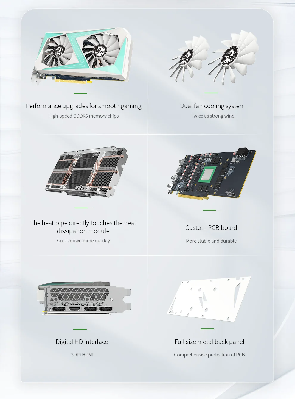 Description Picture 3 of itemSOYO RTX 2070 Graphics Card 8GB 256Bit GDDR6 Gaming Video Card 8Pin PCI-E 3.0×16 HDMI DP GPU Support Desktop Computer