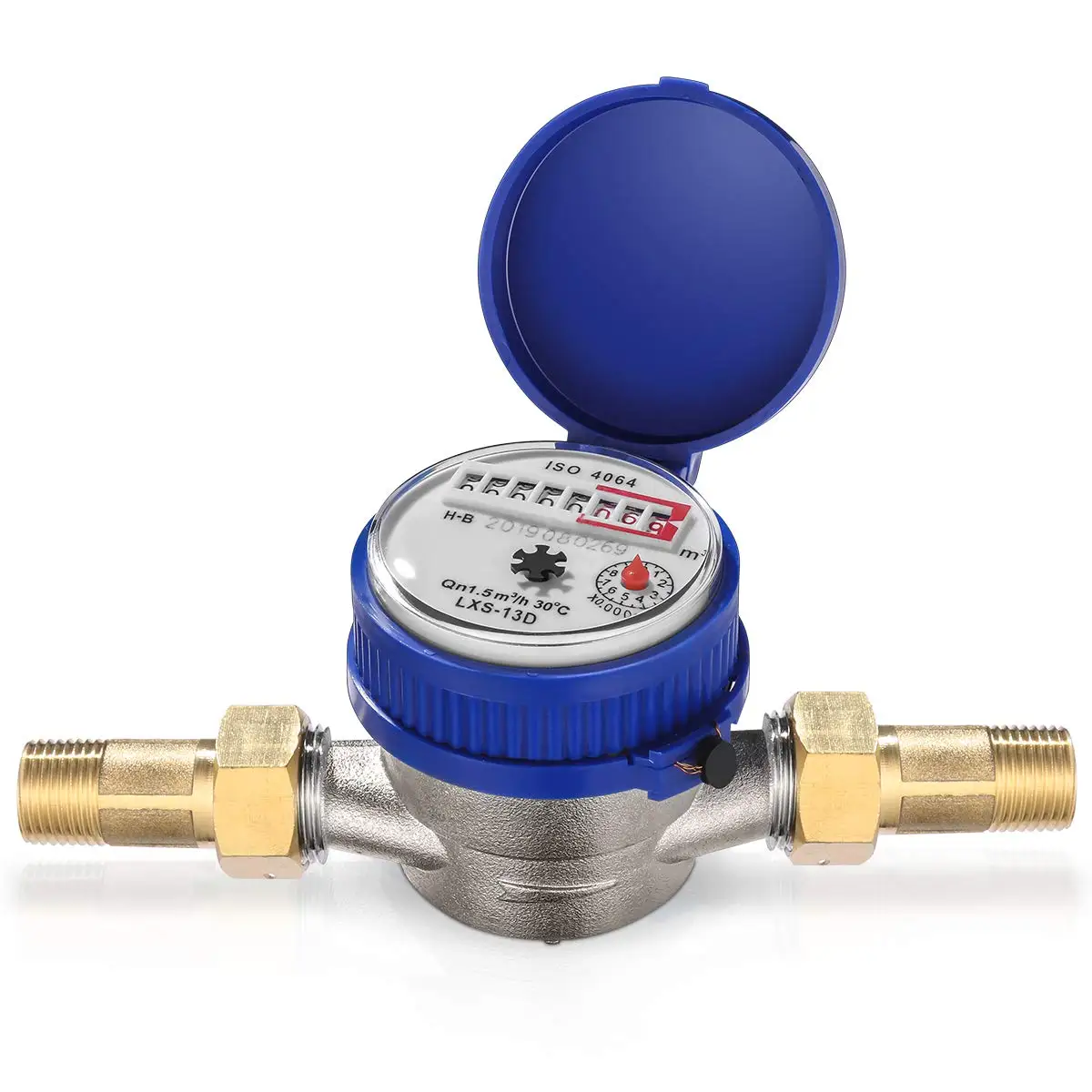 Water Meter Fow Meter Cubic Cold Water Meter 15mm Water Dry Table Measuring Tools for Garden and Home Usage
