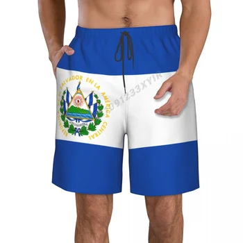 여름 남자 엘살바도르 깃발 비치 바지 반바지 서핑 M-2XL 폴리 에스터 수영복