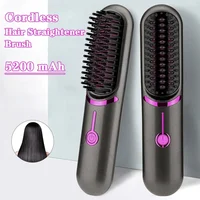 Brosse à lisser sans fil, brosse à lisser à chauffage rapide, bigoudi multifonctionnel en céramique, peigne chauffant Anti-brûlure 1