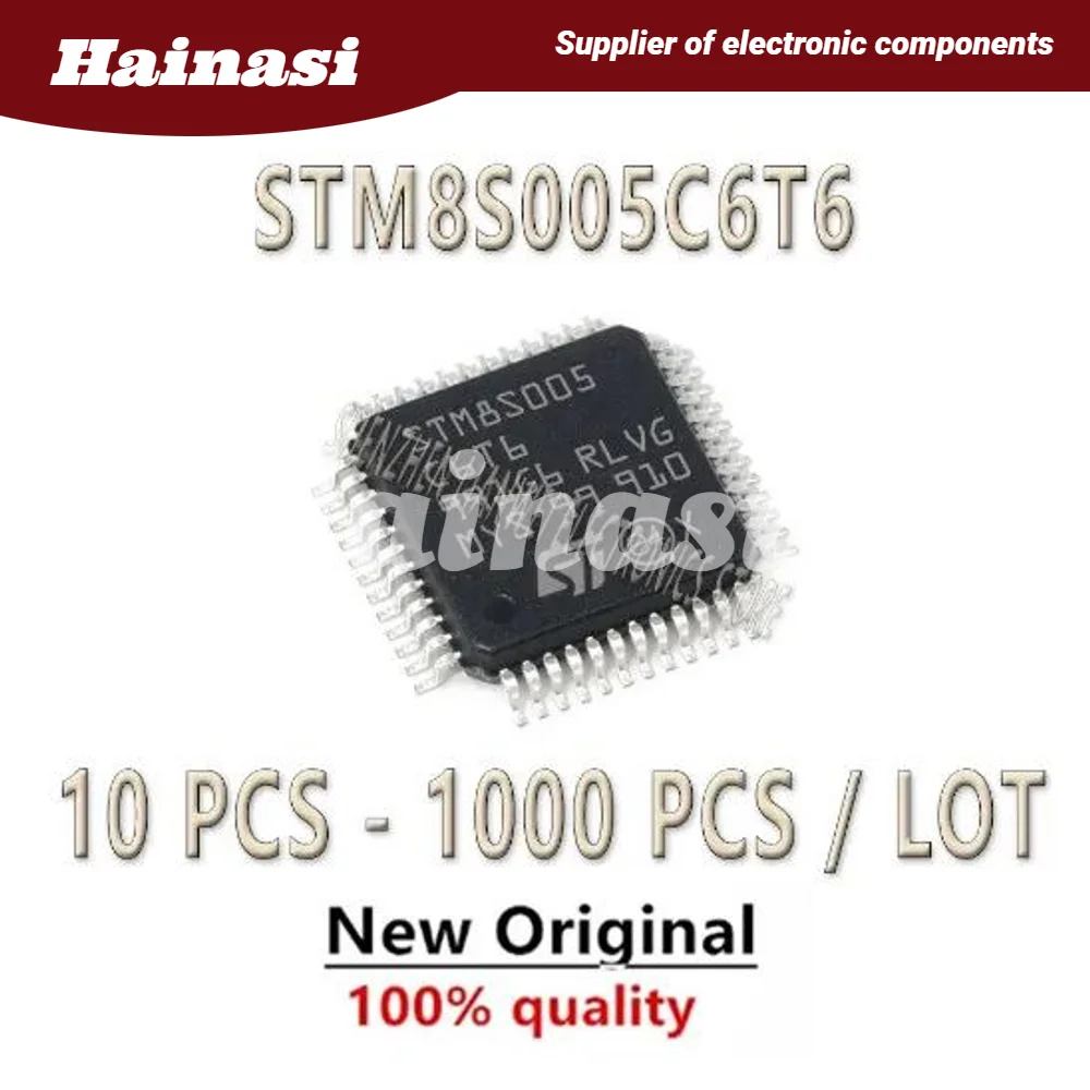 

100% New STM8S005C6T6 STM8S005C6 STM8S005 STM8S STM8 STM IC MCU Chip LQFP-48