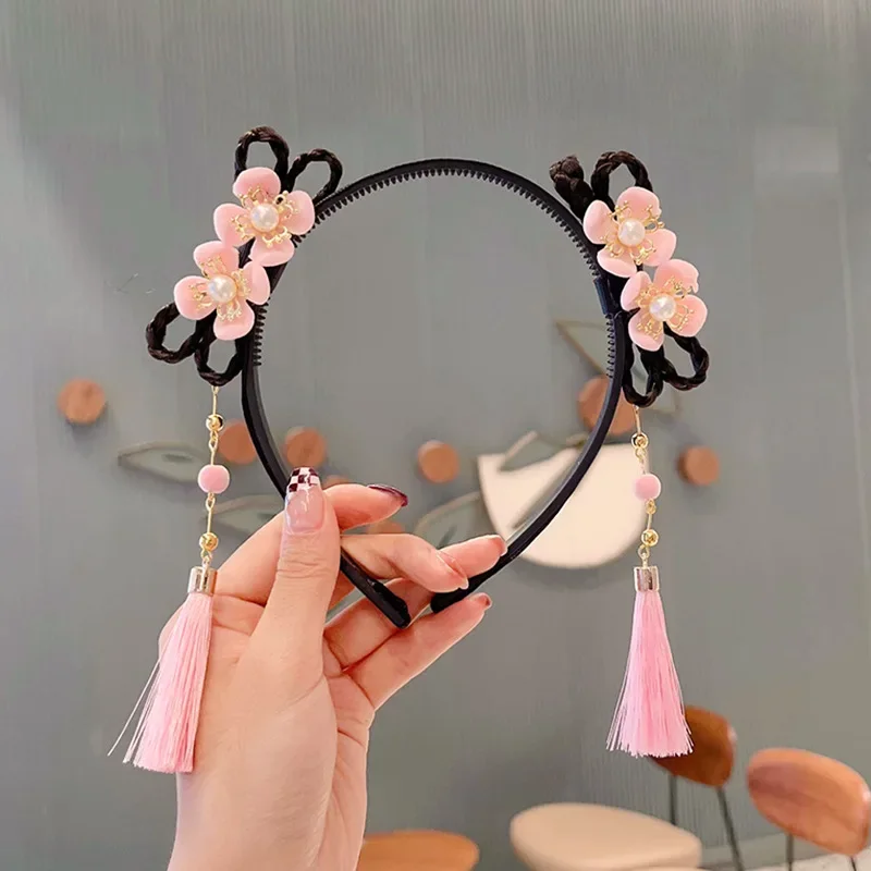 Chinese New Year Children's Cute Wig Hair Clip Princess Chinese Hair Clip Headband Holiday Gift 5