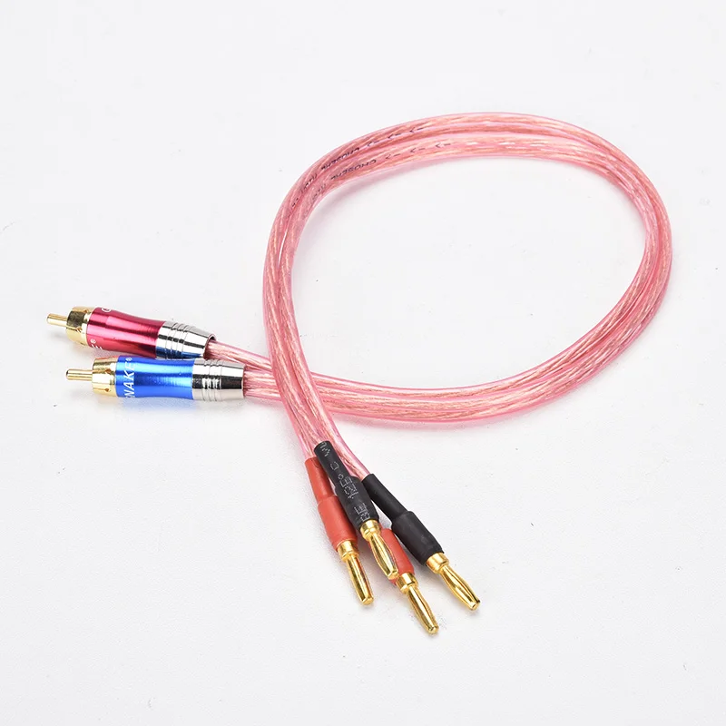 Fidelidade Rca para Banana 4n Ofc Cabo Alto-falante Cabo Áudio 0.5m 1m 1.5m 2m 3m 5m A099 Par de Alta - Image 3
