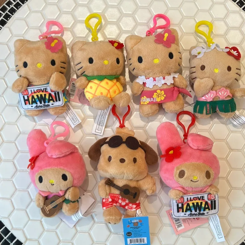 KT Stuff Plush Hawaiian Pochacco Melody Pendant Soft Keychain Doll