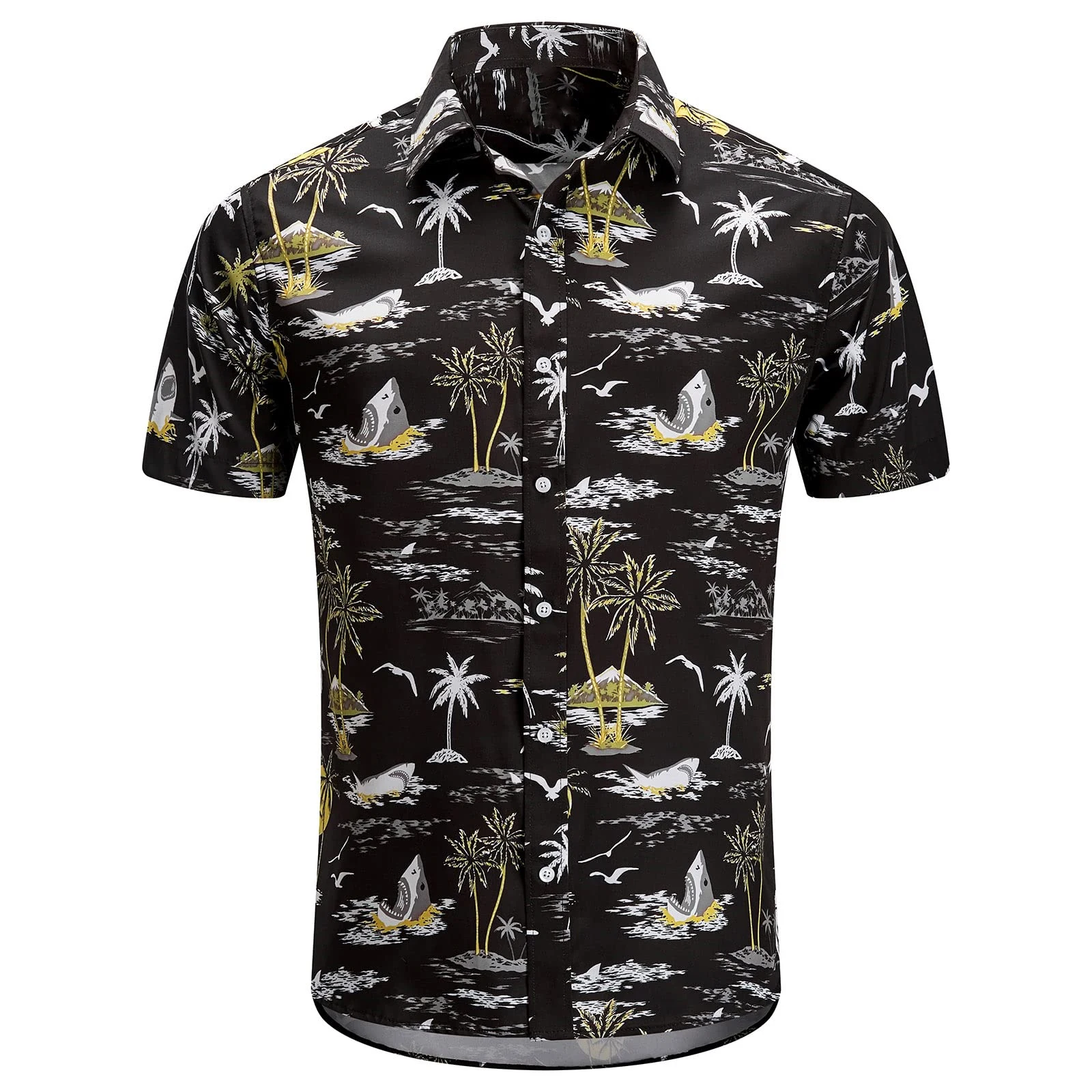 

2024 Floral Hawaiian Shirts Men's Shirts Tops 3d Printed Sharks Graphic Oversized Shirt Short Sleeve Vintage Beach Mens Clothes