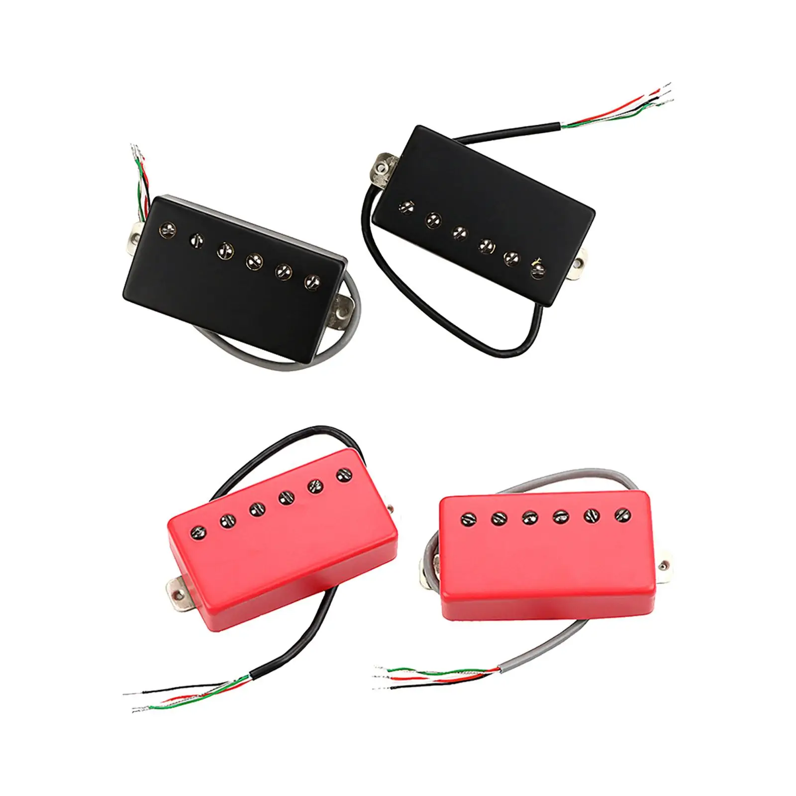 

2Pcs Neck Bridge Pickup Easy to Install High Output 50mm(Neck), 52mm(Bridge) Universal Dual Rails Humbucker Pickup Guitar Pickup