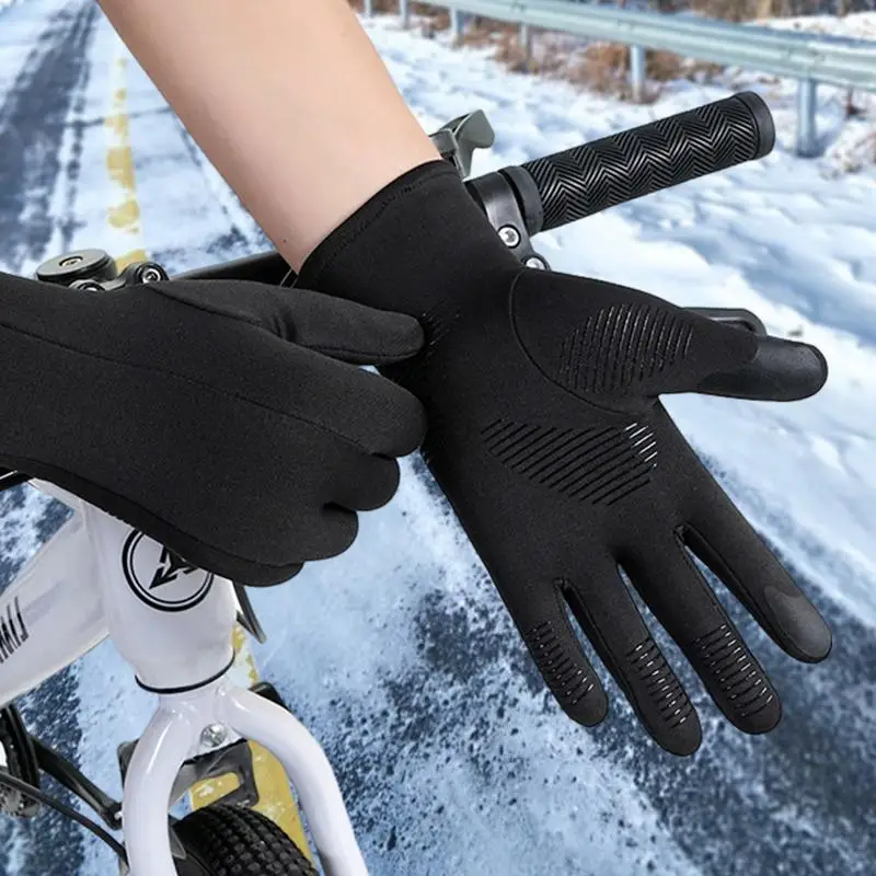Winter Liner Gloves Non-Slip Warm Full Fingers Thermal Ski Gloves Windproof Touchscreen Gloves For Cycling Driving Hiking 6