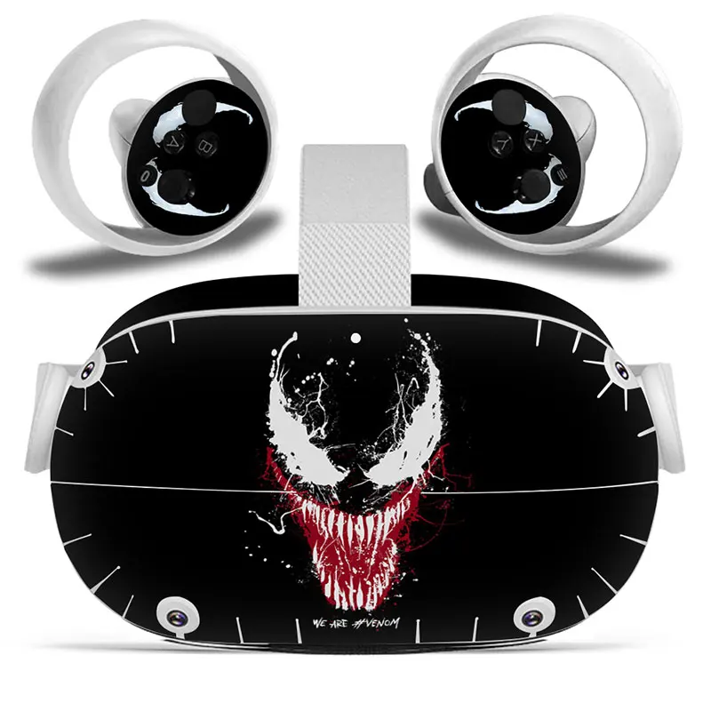 venom Vinyl Skin Sticker for Oculus Quest 2 VR Skin Sticker Headset Virtual Reality Decals Protective PVC 
