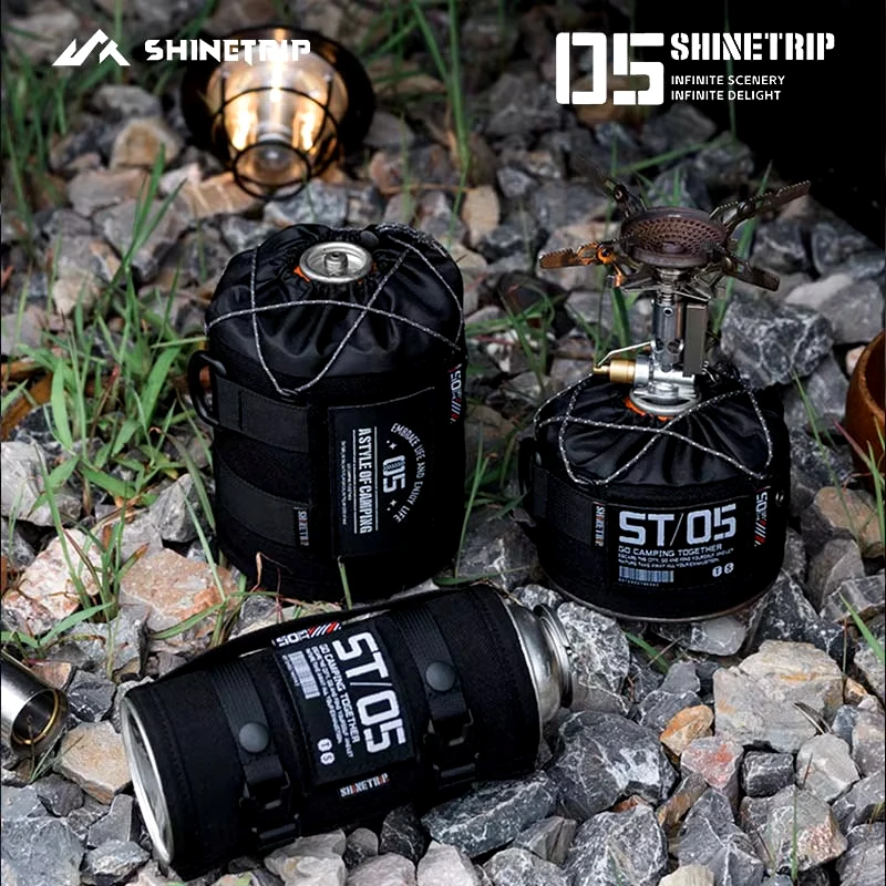 ShineTrip Camping Butane Cylinder Sleeve Fall-Proof Butane Cylinder Bag Storage Sleeve Cassette Camping Tools