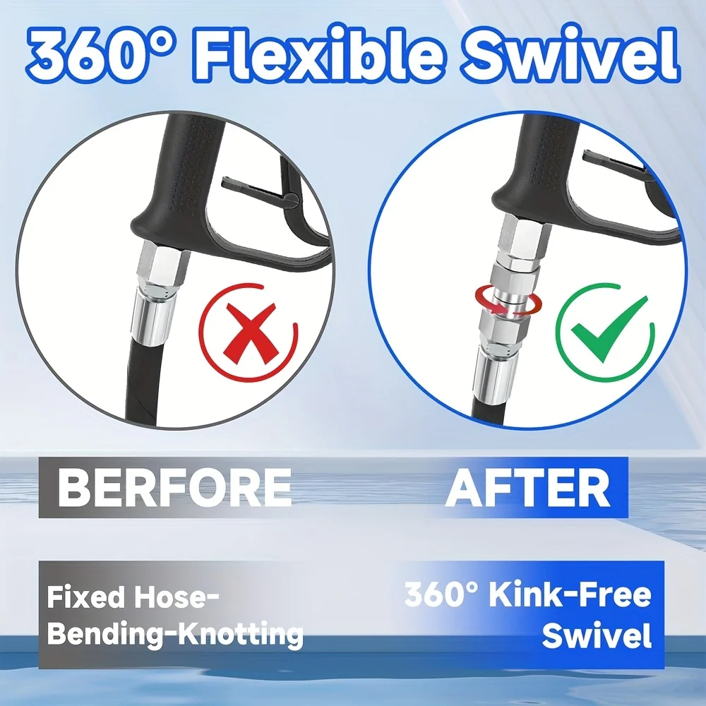 Premium Stainless Steel Rotating Connector: High-Pressure Washer Swivel Joint with Anti-Tangle Hose Adapter