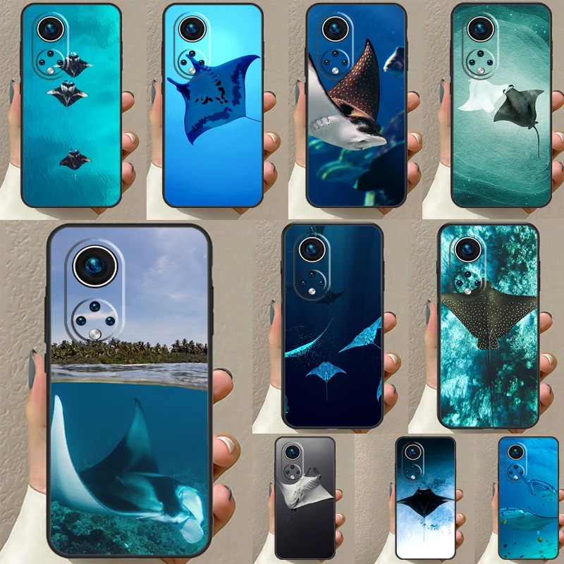 Animal Manta Ray Per Huawei P20 P30 P40 P60 Pro P Smart Nova 9 5T Honor 70 90 50 Magic5 Lite X7A X9A X8A Case