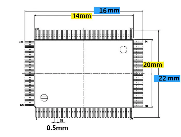 IC51-1284-1433-10 ׽Ʈ  LQFP128 PQFP128 TQFP128 QFP128 IC  ġ = 0.5mm