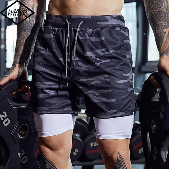 Pantalones cortos deportivos para hombre, Shorts transpirables de secado  rápido para entrenamiento, gimnasio, correr, con bolsillo y cremallera,  para verano - AliExpress