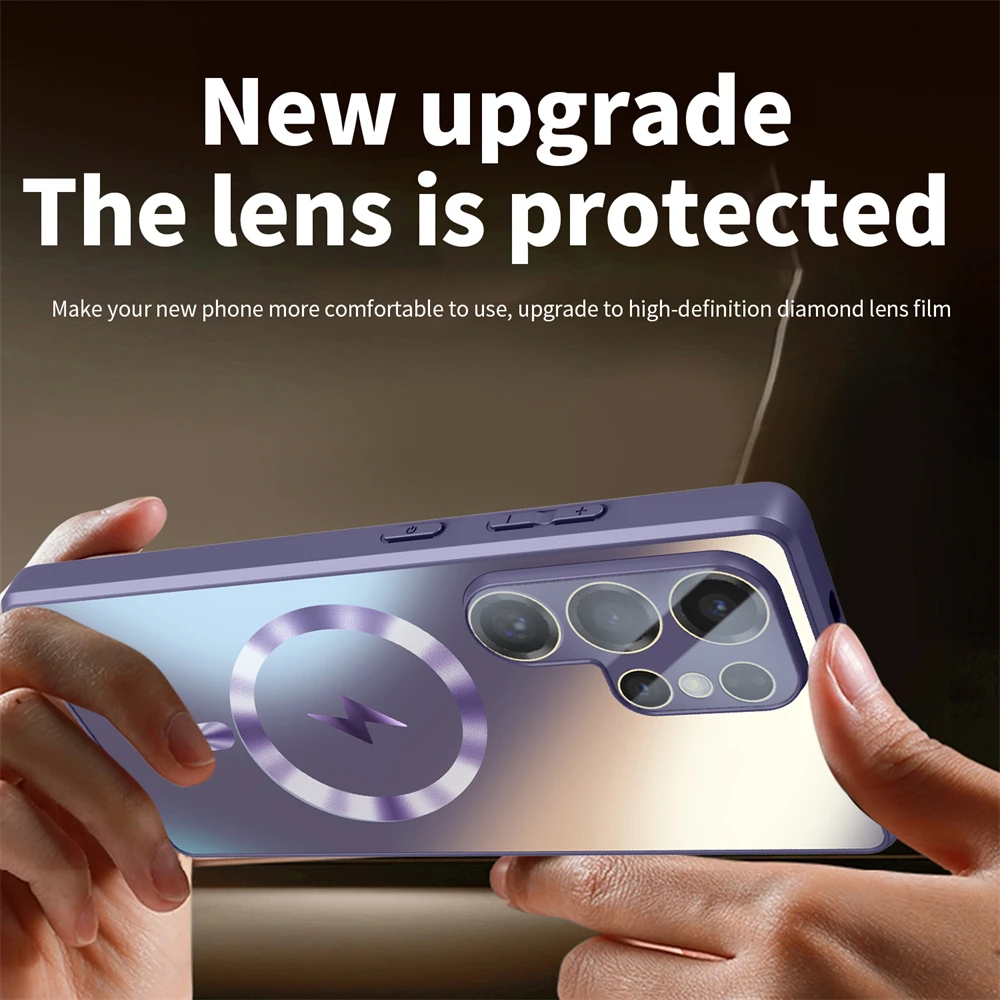 Ultra Thin Titanium Magnetic Glass Lens Protect Phone Case with Matte Finish