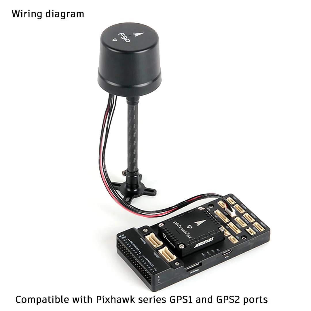 HolyBro H-RTK F9P Ultralight RTK GNSS Module with ZED-F9P IST8310 Compass Helical Antenna for Pixhawk Series thumbnail 4