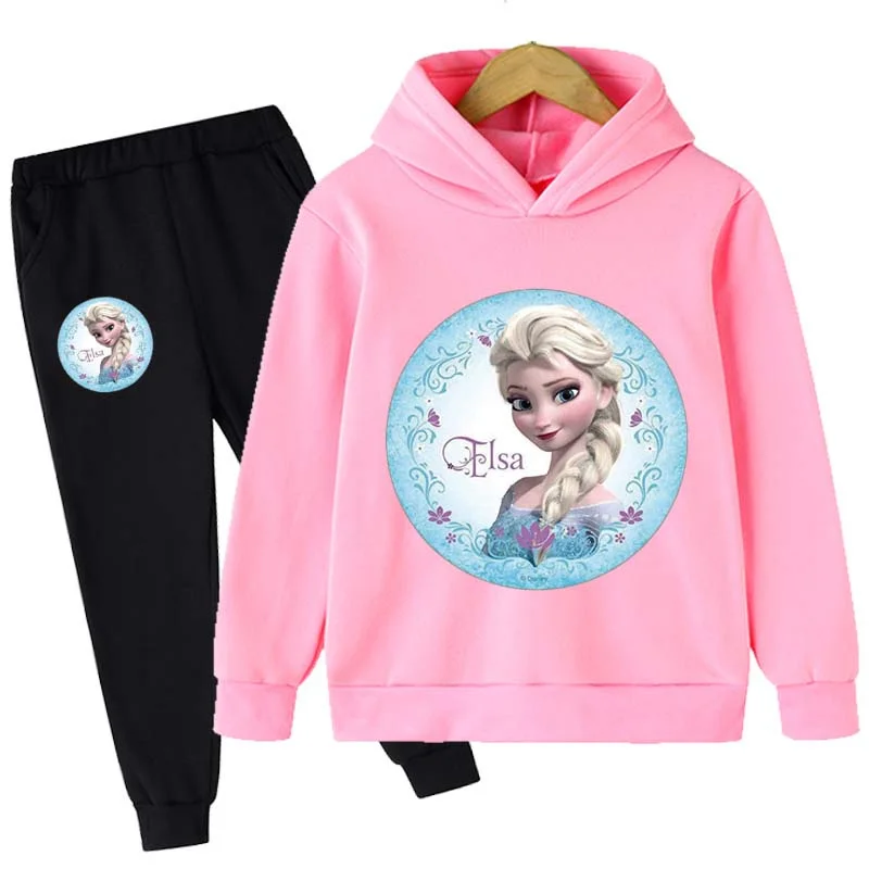 Tenue Elsa Reine des Neiges Fille - Hoodie Rose & Jogging