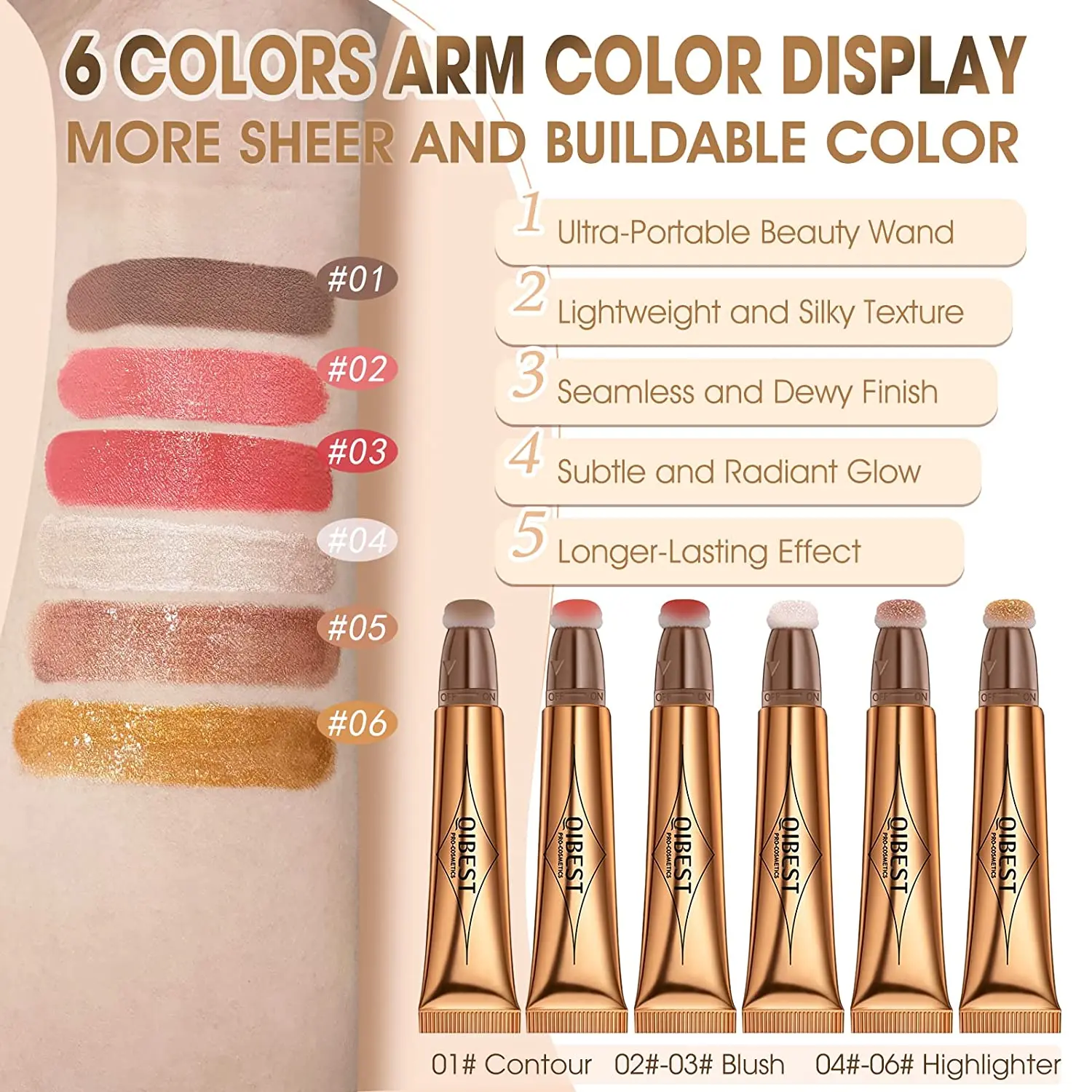 Blush Stick Cream Blusher Blush Highlighter Stick Concealer Pen Versatile Highlighter Makeup Stick Lip Cheek Eye Multi-use Stick