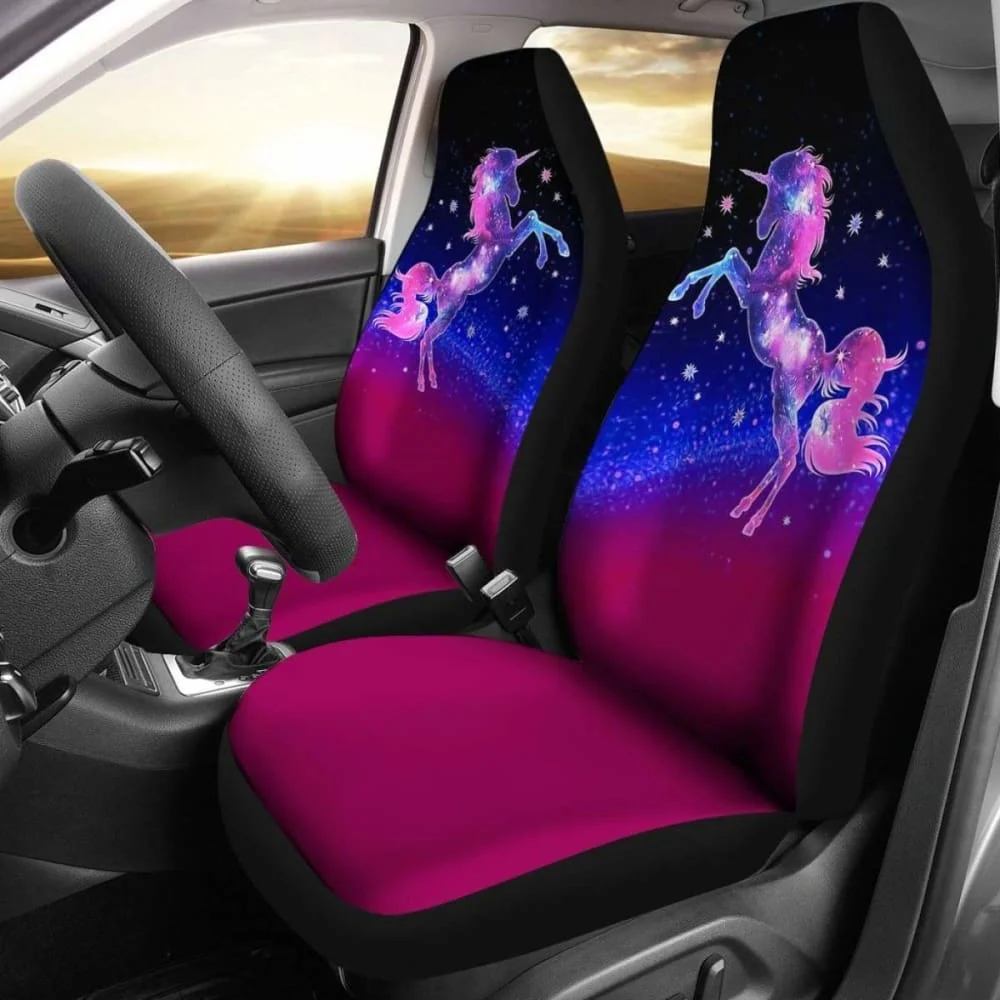 

Unicorn Car Seat Cover Galaxy Pack of 2 Universal Front Seat Protective Cover