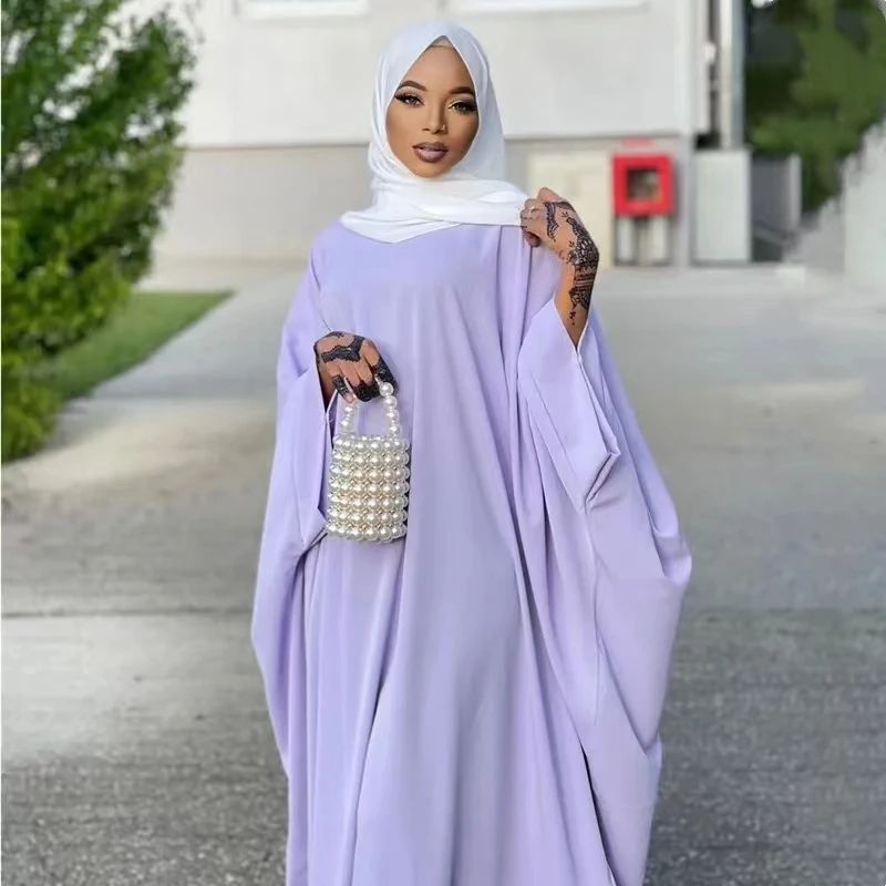 Muslim Batwing Dresses Abaya For Dubai Women Loose Kimono Femme Clothing Hijab Eid Prayer Elegance Robe Tradition Arabic Wear