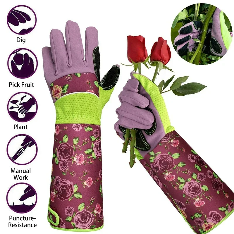 Gardening Thorn Proof Long Gloves for Planting Pruning Lawn Waterproof Trimming gardening gloves