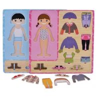 Wooden Children Dress-Up Puzzle,Boy And Girl Changing Clothes Jigsaw Puzzles, Toy For Kids 1