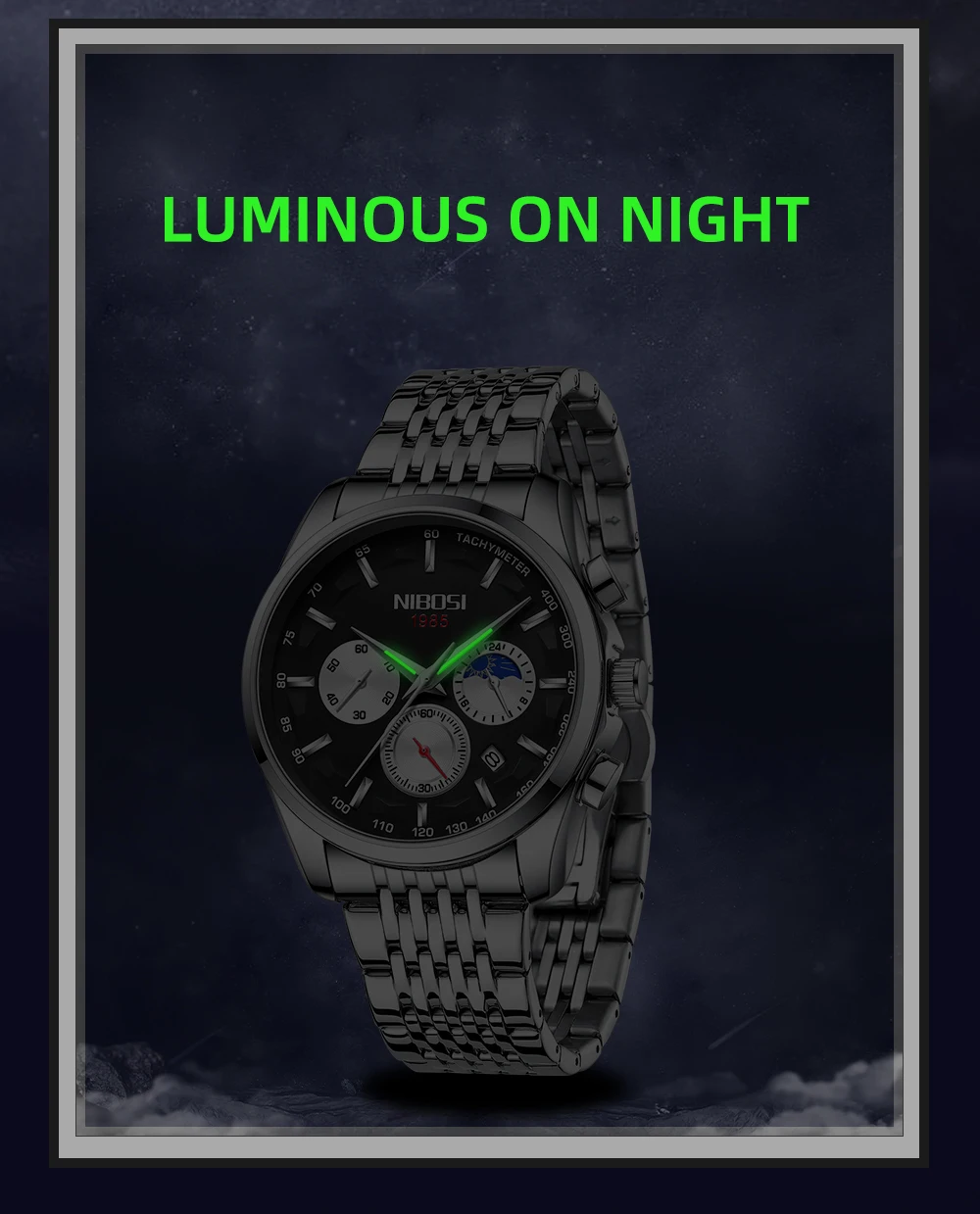NIBOSI 2022 Relogio Masculino Fashion Brand Luxury Mens Watches Stainless Steel Waterproof Sports Quartz Men Watch For Gift Box