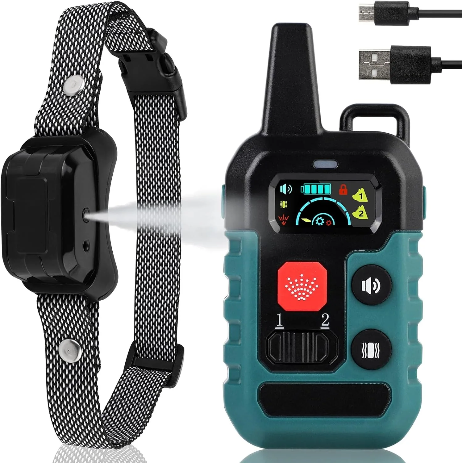 Collare Addestramento Cani TQT Con Telecomando 4000FT - 4 Modalità (statico, Ultrasuoni, Vibrazione), Ricaricabile, Impermeabile