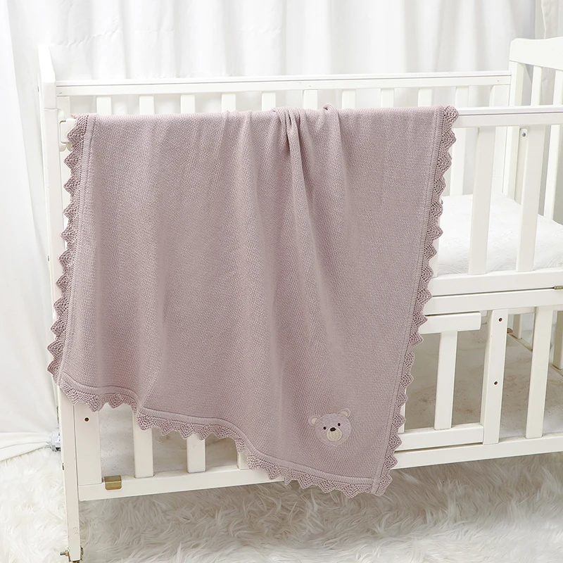 Baby Cotton Blankets Knitted 90*70cm Newborn Infant Boys Girls Cartoon Pattern Sleeping Covers Stuff for Stroller Bedding Quilts 6