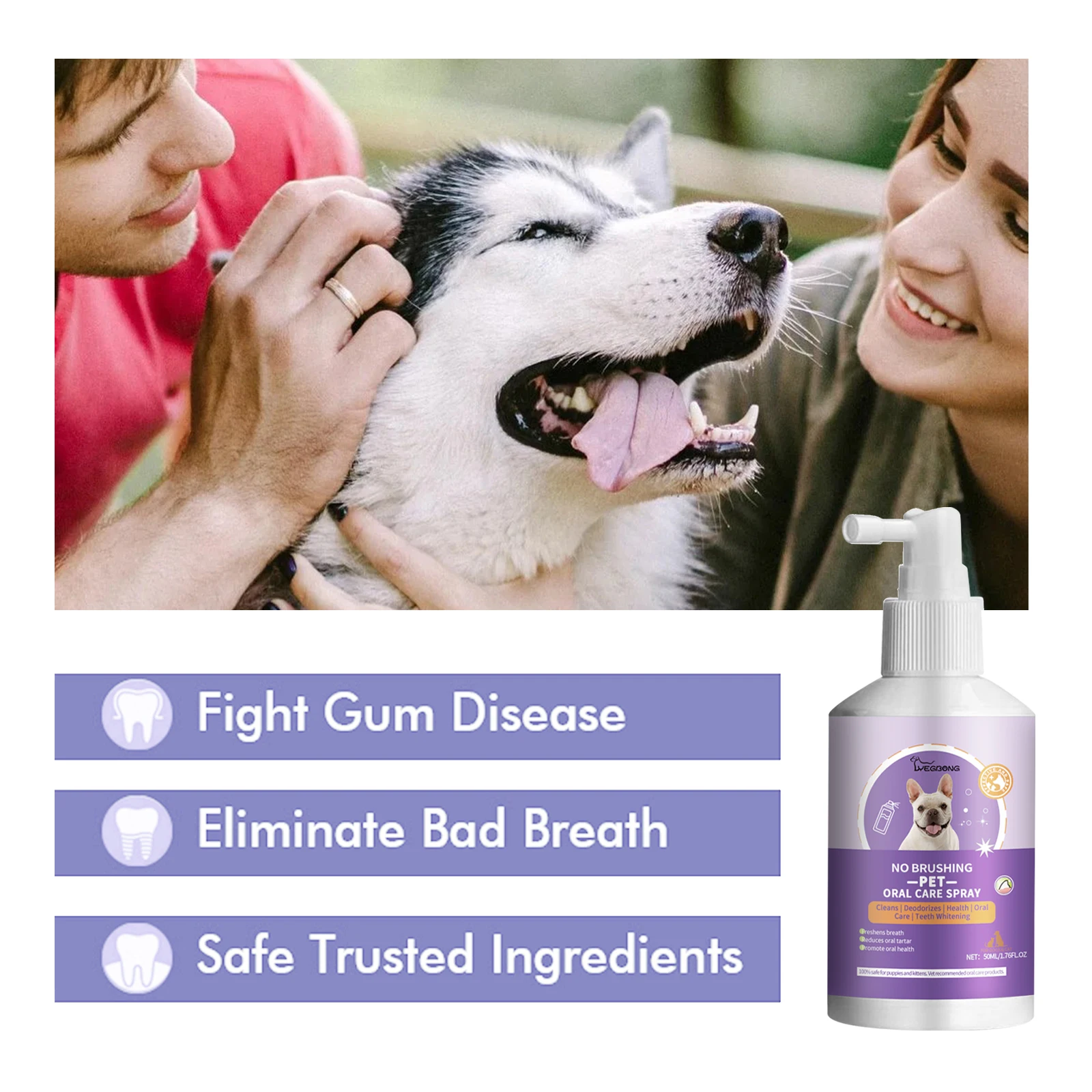 Pet Oral Care Spray Fresh Breath and Teeth Cleaning Spray,Pet Breath Freshener Reduce Tartar Pet Healthy Oral Hygiene Solutions