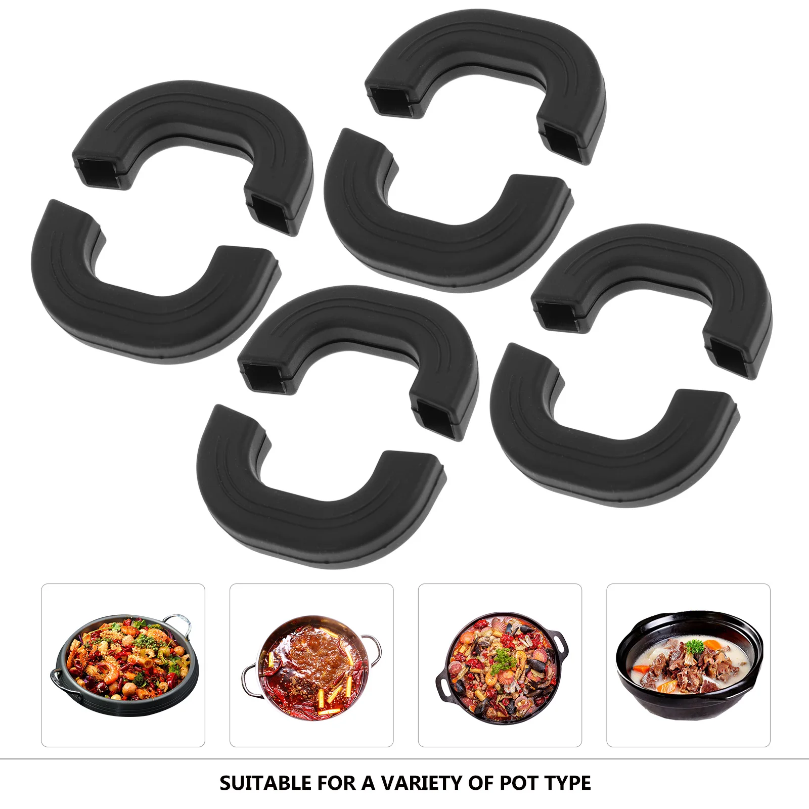 Cookware Accessories Pan Handle Cover 4pcs Silicone Anti-scald Pot Handle Protectors Non-slip Pot Heat Resistant Handle Covers Sleeves For Frying Pan Soup