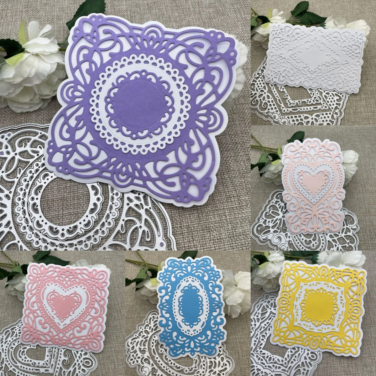 

Various styles of lace frames Metal Cutting Dies Stencils Die Cut for DIY Scrapbooking Album Paper Card Embossing