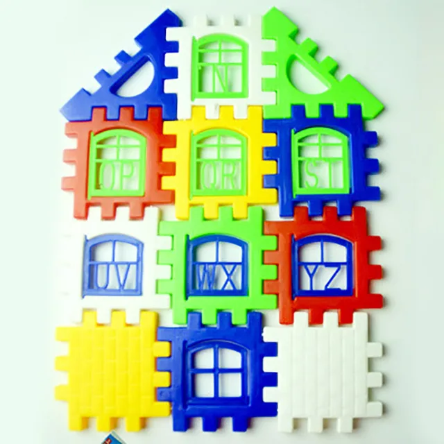 24pcs 3D Puzzle Games Cubes Toys For Children Wooden Blocks Jigsaw Hobby Other Brain Toy Bricks House Interactive Toys For Kids 4