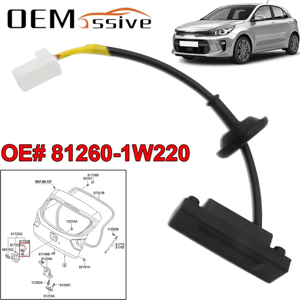 Car Rear Tunk Lock Release Handle Switch Knob For Kia Rio Pride 2012 2013 2014 2015 2016 2017 OE# 81260-1W220 Car Replacement