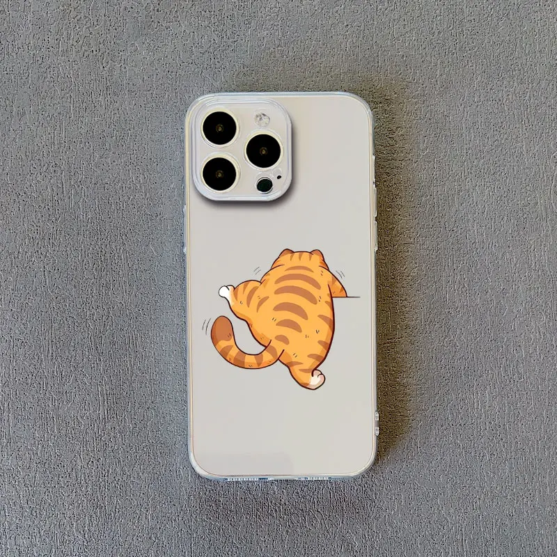 Naughty Kitten Lustige Katze Kunst Handyhülle für iPhone 11 12 13 Mini Pro Max 15 14 Pro Max Plus XR XS X 7 8Plus SE Klare Rückseite – Detail 10