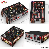 Fast Air Ship 6x4m Custom Made Inflatable Halloween Haunted House Maze Blow Up Air Labyrinth Maze Challenge Game with Blower 1