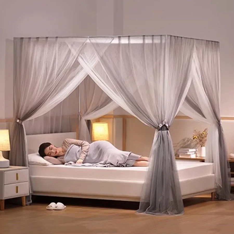 

Foldable Mosquito Net Square Stand Queen Size Portable Mosquito Net Princess Lightweight French Door Easy Mount Klamboe Bed Tent