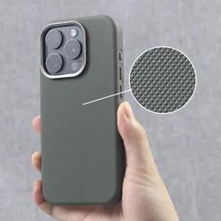 Diamond Texture Particle PU Leather Magnetic Magsafe Case with Alloy Lens Frame and Shockproof Cover - iPhone 13 Pro (Green)