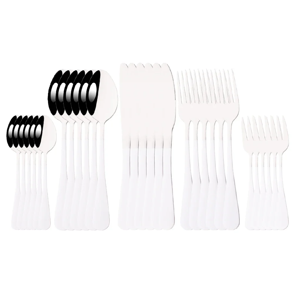 30Pcs White Silver
