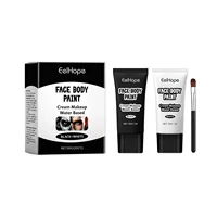 Halloween Face Painting Kit Highly Pigmented Face Body Brus Paint Black and White for DIY Cosplay Theme Parties Body Makeup 2