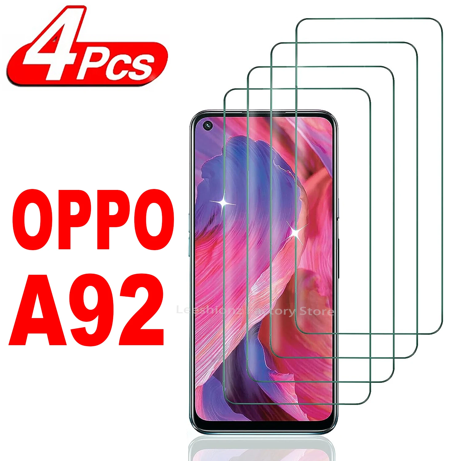 2/4Pcs Tempered Glass For OPPO A92 Screen Protector Glass Film 2 4pcs screen protector glass for oppo a78 tempered glass film