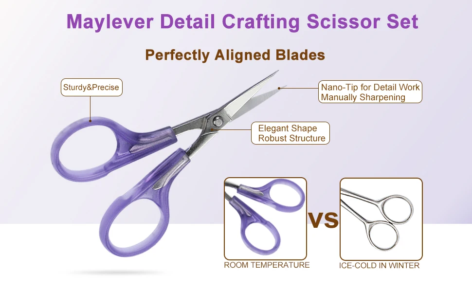Description Picture 2 of item4 in Stainless Steel Detail Craft Scissors Set with Safety Cap for Scrapbooking Paper Cutting Sewing Embroidery Quilting
